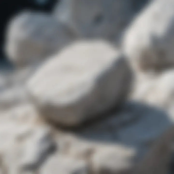 Granite formation with white minerals visible in the structure