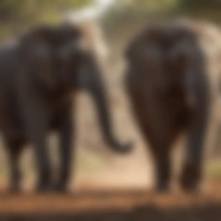 A herd of elephants interacting, highlighting their ecological impact.