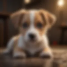 A playful puppy with a concerned look