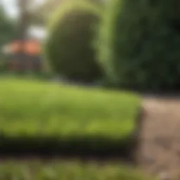 Healthy zoysia grass lawn after aeration