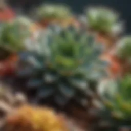 A vibrant collection of various succulent species showcasing their diverse shapes and colors