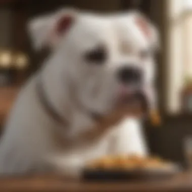 American Bulldog enjoying a healthy meal