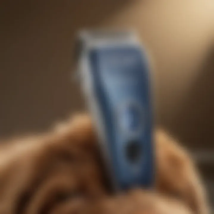 Close-up view of an Andis dog clipper showcasing its design features