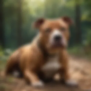 Pit Bull in a Clean Environment A pit bull happily playing in a clean environment