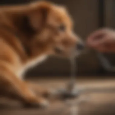 Veterinarian examining a dog's paw with a stethoscope