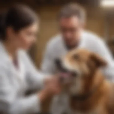 A veterinarian administering a rabies vaccine to a dog