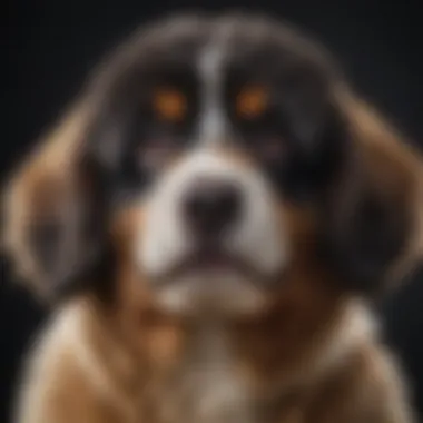 Detailing the Unique Coat of the Bernese Poodle Close-up of a Bernese Poodle's distinctive coat and facial features