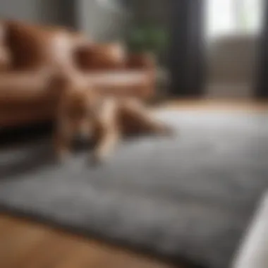 Synthetic Fiber Rug for Active Dogs Durable synthetic fiber rug ideal for homes with active dogs.