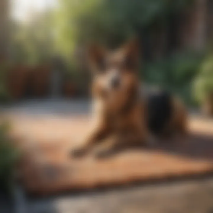 Outdoor rug designed for easy cleaning and durability around pets.