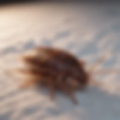 A close-up of bed bugs on a mattress seam