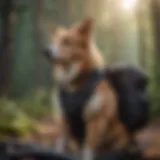 Dog comfortably seated in a well-designed biking backpack