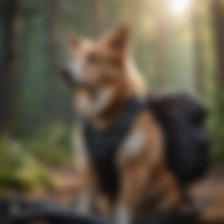 Dog comfortably seated in a well-designed biking backpack