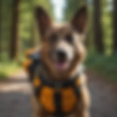 Safety features highlighted in a dog biking backpack