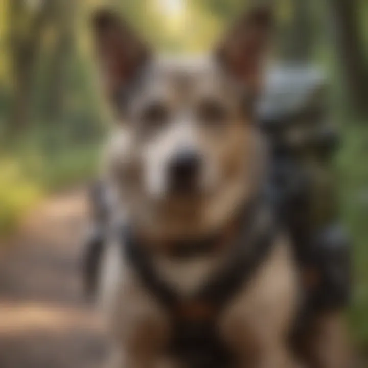 Dog enjoying a scenic bike ride in a comfortable backpack