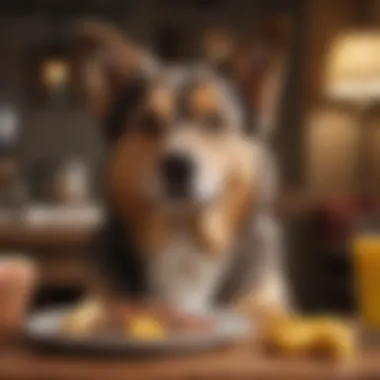 Happy dog enjoying a meal designed for skin allergies