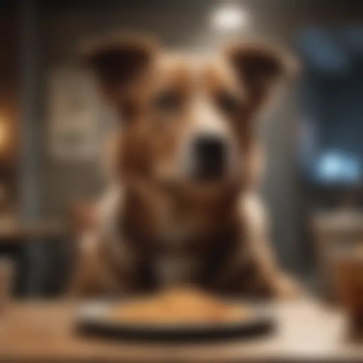A young adult dog enjoying a nutritious meal