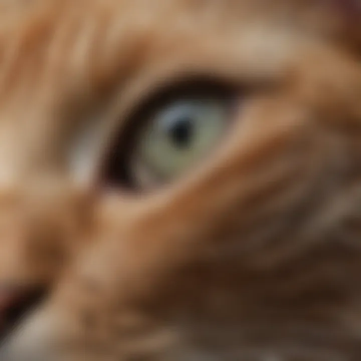 A close-up of a cat's skin showing signs of sensitivity.