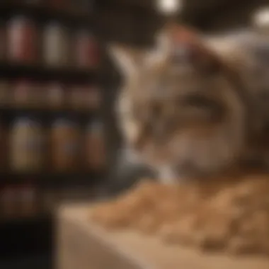 A selection of high-quality dry cat food products on a shelf.