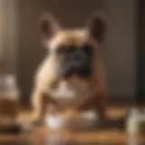 French Bulldog enjoying a bowl of dry food