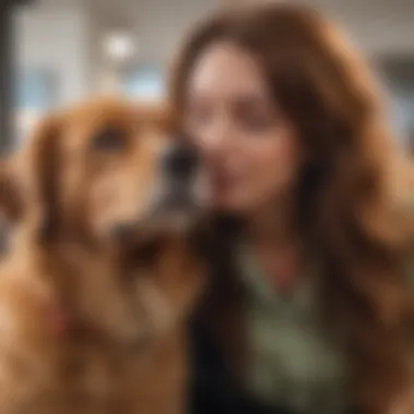 An emotional therapy dog engaged in a training session with a handler