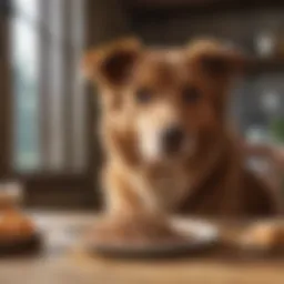 Senior dog enjoying a nutritious meal