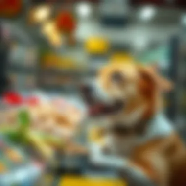 Dog owner selecting food for their pet
