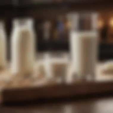 Varieties of Milk for Canine Consumption Different types of milk suitable for dogs on a table