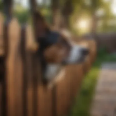 Durable wooden dog fence installed in a backyard