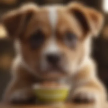 Infographic illustrating feeding practices for toy breed puppies