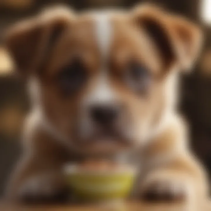Infographic illustrating feeding practices for toy breed puppies