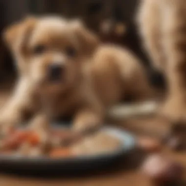 Close-up view of nutritional ingredients suitable for toy breed puppies