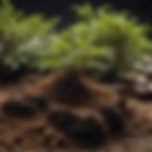 Close-up of premium bonsai soil composition with various textures