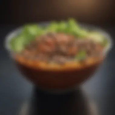 A close-up of a nutritious vegetarian dog food bowl