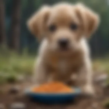 Puppy playing energetically after a nutritious meal