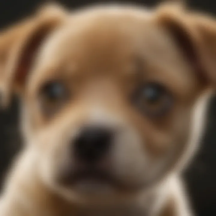 Close-up of Borador puppy's face showcasing its features