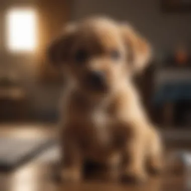 Borador puppy with an owner in a home setting