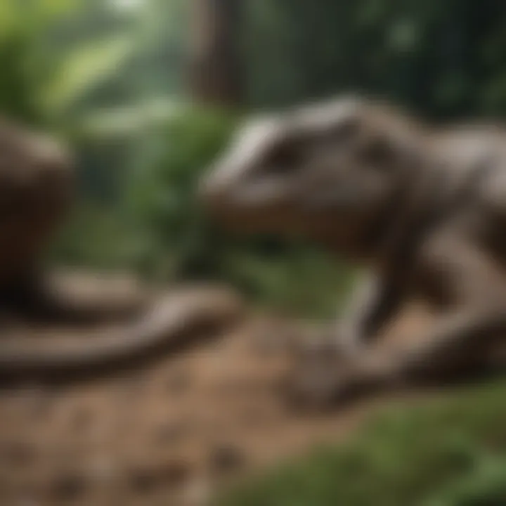 A serene view of the reptile exhibit showcasing various species