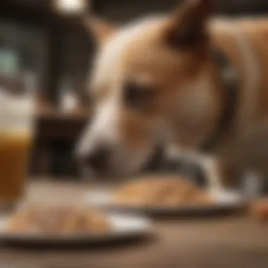 Healthy dog enjoying a meal of Bully Max