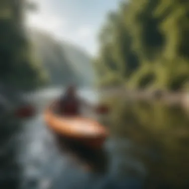 A group of kayakers exploring a river surrounded by greenery