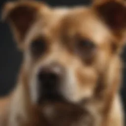 Close-up of a dog displaying symptoms of scabies with irritated skin