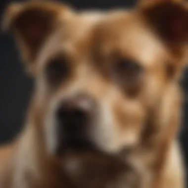Symptoms of Scabies in Dogs Close-up of a dog displaying symptoms of scabies with irritated skin