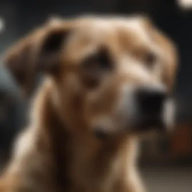 Dog owner applying treatment on a dog's skin to combat scabies