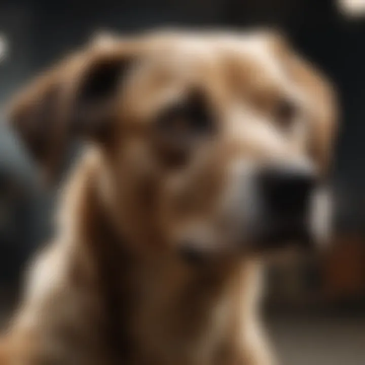 Dog owner applying treatment on a dog's skin to combat scabies