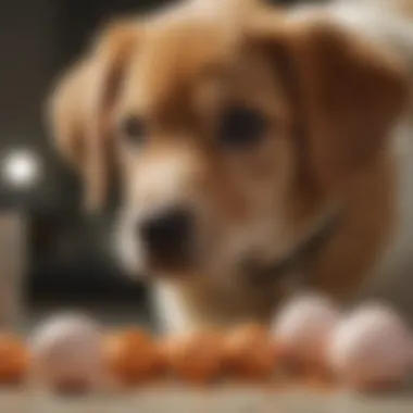 A veterinarian examining a puppy, discussing dietary options including eggs.