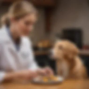 A veterinarian discussing raw food diet benefits with a pet owner