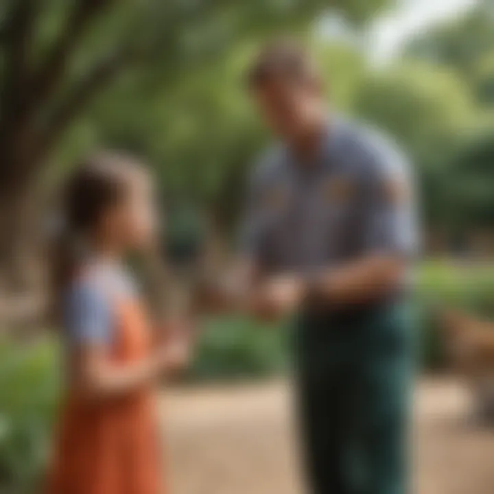 Children engaging with a zookeeper during an educational program, highlighting the zoo's community involvement.