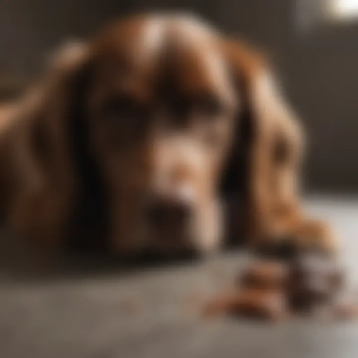 A dog displaying signs of distress