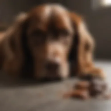 Symptoms of Chocolate Poisoning in Dogs A dog displaying signs of distress