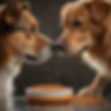 A veterinarian examining a dog for food sensitivities