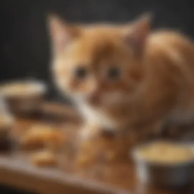 A variety of wet food options for kittens arranged on a table